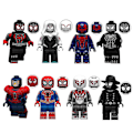 Miniatyrbild 1 av 4: 8pcs Spiderman Parallel Universe Movie Series Assembled Building Block Miniature Toy