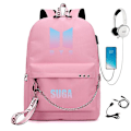Miniatyrbilde 1 av 4: Bts Ryggsekk USB Lading Skolesekk Color 10