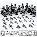 Miniatyrbild 3 av 4: Military Building Blocks Series Black Swat And Off-road Vehicle Set Small Particles Children's Toys