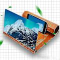 Miniatyrbild 4 av 4: 12inch Desktop 3d Screen Magnifier Video Amplifier Stand Holder For Mobile Phone Walnut Color