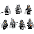 Miniatyrbillede 2 af 5: 7 stk. A Song Of Ice And Fire Legetøj Sølvfarvet Middelalderlig Kriger Byggeklodser Minifigur Drengelegetøj