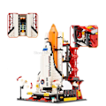 Miniatyrbillede 4 af 5: Byrum Rumfærge Raket Opsendelsescenter Satellit Astronaut Flyvemaskine Model Byggeklodser Brikker Børnelegetøj Til Børn Gaver Uden Æske2