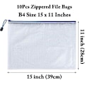 Miniatyrbild 3 av 5: 10 Pieces Document Pocket A3, Plastic File Pockets With Zipper For File, Paper