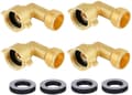 Garden Hose Connector 90 Degree Brass Garden Hose Elbow Solid Brass Adapter (4pcs)+ Extra 4 Pressure Washers