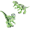 Miniatyrbillede 3 af 5: 8 stk. Dinosaur Byggeklodser Med Lysende Tyrannosaurus Triceratops Tyrannosaurus Raptor Børn Samlet Legetøj Byggeklodser