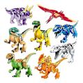 Miniatyrbild 1 av 4: 8pcs Jurassic Dinosaur Toys Small Building Blocks For Boys