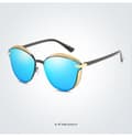 Lady's Polarized Sunglasses Set, 3pc Sunglasses Glasses Case Gift Box Xy187 Black frame blue