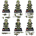 Miniatyrbild 1 av 2: 6pcs Military Building Blocks Minifigure Camouflage Falcon Commando With Weapons Small Particles Assembling