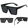 Miniatyrbild 2 av 2: Oversized Square Sunglasses Women Fashion Flat Top One Piece Shade Mirror Uv400 E