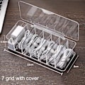 Miniatyrbild 1 av 4: Cable Storage Box Transparent Plastic Data Line Storage Container For Desk Stationery Multifunctional Headset Data Charging Line E