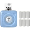 Miniatyrbild 1 av 4: Mini Printer, Wireless Thermal Label Printer, Sticky Note Receipt, Suitable For Android Ios Smart Phone Windows, With 6+1 Printing Paper Roll blue