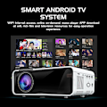 Pikkukuva 2 / 5: Wifi-projektori, 1080p 3D Bluetooth Mini Android 6.0 LCD-projektori kotiteatteriin White UK Plug
