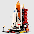 Miniatyrbillede 2 af 4: Byrum Rumfærge Raket Opsendelsescenter Satellit Astronaut Flyvemaskine Model Byggeklodser Brikker Børnelegetøj Til Børn Gaver Uden Æske1