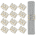 Miniatyrbillede 1 af 5: Servietringe, 12 stk. Guld Servietringe, Servietringholdere til spisning