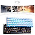 Miniatyrbild 3 av 4: Gaming Keyboard, Rk61 Dual-mode Bluetooth Mechanical Keyboard (wired / Wireless), With Led Backlight, Standby For 360 Hours, For Computer, Mobile Phon