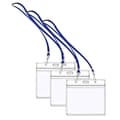 3pcs Transparent Cards Protective Covers Cards Holders With Hanging Lanyard