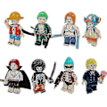 Miniatyrbillede 1 af 4: 8 stk. One Piece Luffy Sauron Sanji Samlede Byggeklods Minifigur Legetøj
