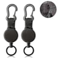 2 Pcs Retractable Key Chain Black Elastic Pull Buckle Retractable Key S