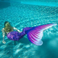Miniatyrbild 2 av 3: Kids Wear-resistant Mermaid Tail For Swimming, Monofin Included pink S