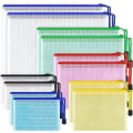 Miniatyrbild 1 av 4: 12pcs Mesh Zipper Pouch Document Bag, A3 Plastic Zip Wallet File Folders