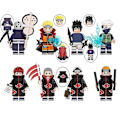 Pikkukuva 1 / 4: Naruto Tiililelut Setti, 8 Sarjakuva Toimintahahmoa Minifiguuri Rakennuspalikkalelu
