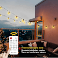 Miniatyrbild 4 av 5: Led Outdoor String Lights,15m 20psc Bulbs Warm White Garden Festoon String Light With Remote &timer, Waterproof String Lights EU Plug