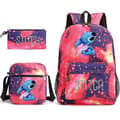 Lilo &amp; Stitch Stitch Backpack Three-piece Set School Bag star red