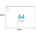 Miniatyrbild 2 av 5: 15 Pieces Zippered Folder Zipper Pocket A4 File Document Pockets With Zipper A4