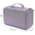 Miniatyrbild 4 av 4: 72 Slots 4-layer Zipper Pencil Case With Handle Strap, Oxford Fabric Purple