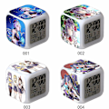 Miniatyrbild 2 av 4: Genshin Impact Anime Surrounding Mute Night Light Led Color Changing Function Cartoon Colorful Alarm Clock-a23