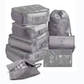 1 Set (8 Pieces) Travel Organizer Waterproof Organizer Grey