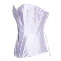 Miniatyrbild 3 av 5: Women's Bustier Corset Top Sexy Lingerie Sets Black Satin Waist Cincher WHITE 6XL