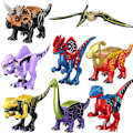 Miniatyrbild 1 av 5: 8pcs Colorful Dinosaur Building Blocks Triceratops Spinosaurus Small Particles Assembled Toy Boy Gift