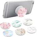 6-pak telefonholder med Pop Socket-stativ, 360° roterende selvklæbende telefonholder