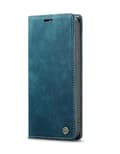 För iPhone 16e Plånboksfodral CASEME 013 Series PU Läder Telefonfodral Stativ Blå Blå Blå Blue