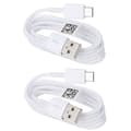 2-pack FÖR Samsung 1,2 m extra lång USB-C-laddningskabel vit