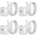 iPhone Laddare - Snabbladdare - Adapter + Kabel 20W USB-C Vit 4-Pack iPhone