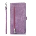 Telefonfodral för Apple Plånbokskort iPhone 14 Pro Max 14 Plus 13 12 11 Pro Max Mini X XR XS Dragkedja med handledsrem Kortfack Solid PU Purple iPhone XR