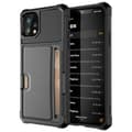 Fodral för iPhone 13 svart bil anti-fall kortplats rustning