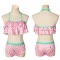 Miniatyrbillede 1 af 2: Mub- Anime TV Cosplay Kostume Kvinde no Yaiba Bikini Strand Sæt Halter Hals Badetøj Demon Slayer Kamado Nezuko Badetøj Badetøj BIJI2002 G BIJI2002 M