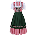 Miniatyrbilde 4 av 4: Dirndl Kjole tysk Oktoberfest bayersk øl Wench kostyme Maid Festival Party Z X .q Grønn Green L