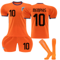 Miniatyrbilde 1 av 2: Gos- EM 2024 Fotballdrakt Nederland Hjem Orange 10 MEMPHIS M