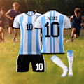 Pikkukuva 4 / 6: 3-osainen Argentiinan jalkapallopaita Set Jalkapallovaatteet nro 10 Messi 22