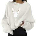 adie Casual Jul Elg Print Pullover Langærmet Sweatshirt Hvid White L