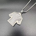 Miniatyrbillede 3 af 5: Mub- Tilbehør: Titanium stål fodbold MESSI No.10 trøje vedhæng halskæde G Bicolor
