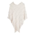 Miniatyrbilde 2 av 5: Mub- Vår, høst og vinter V-hals ensfarget strikket plysj sjal G 02# off-white