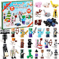 Miniatyrbild 1 av 4: Gos-Julkalender 2024 Minecraft, 24 Dagar Leksaksfigurer Byggklossar Nedräkningskalender, Pojkar Julkalender Överraskningsgåva