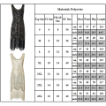 Pikkukuva 3 / 3: Mekko Great Gatsby -asujuhlat Paljetit Tupsu Vintage-mekko Musta kulta Black gold XL