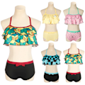 Miniatyrbillede 2 af 2: Mub- Anime TV Cosplay Kostume Kvinde no Yaiba Bikini Strand Sæt Halter Hals Badetøj Demon Slayer Kamado Nezuko Badetøj Badetøj BIJI2002 G BIJI2002 M