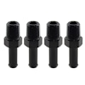 Miniatyrbild 1 av 2: 4 st Aluminiumlegering AN6 1/4\" NPT 13,6 mm hane till 3/8\" 9 mm slangklämma rak adapterkoppling svart